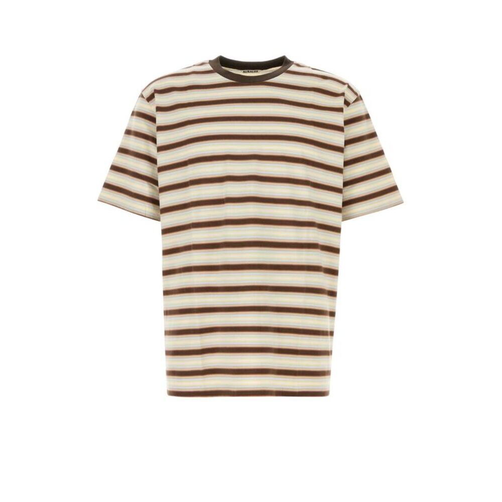 Auralee Men Embroidered Cotton T-Shirt